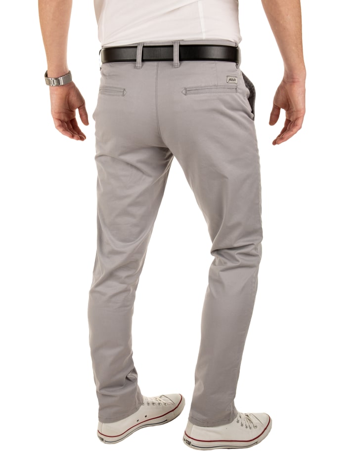 Yazubi Chinohose Dustin mit Gürtel in Hellgrau günstig kaufen