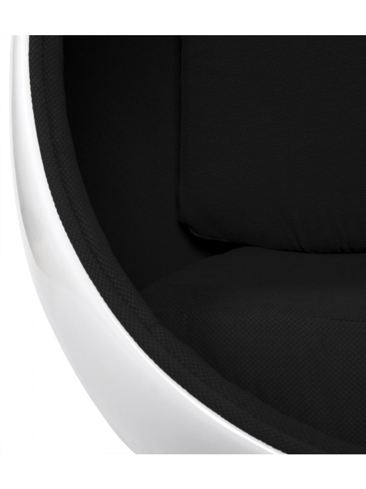 KADIMA DESIGN Wohnzimmer Eiersessel COCOON aus Glasfaser | Retro Design in Weiß-Schwarz günstig kaufen onesize