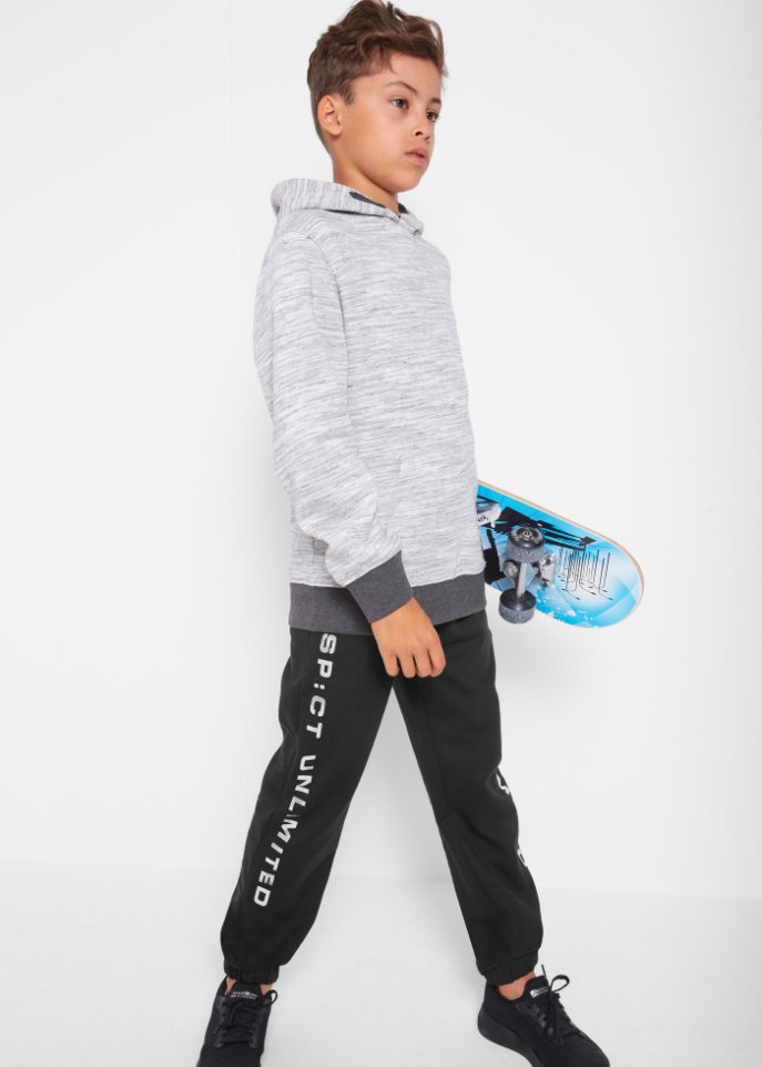 Jungen Sweathose mit Silberdruck, Slim Fit
