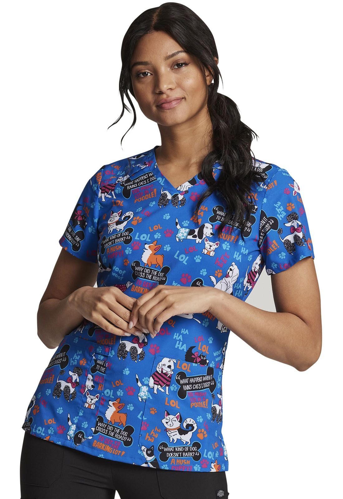 Dickies Funktionsbluse Bunt bedruckter Damen Kasack Kasack mit Motiv
