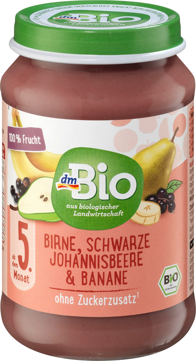 Früchte Birne-schwarze Johannisbeere mit Banane ab dem 5. Monat, 190 g