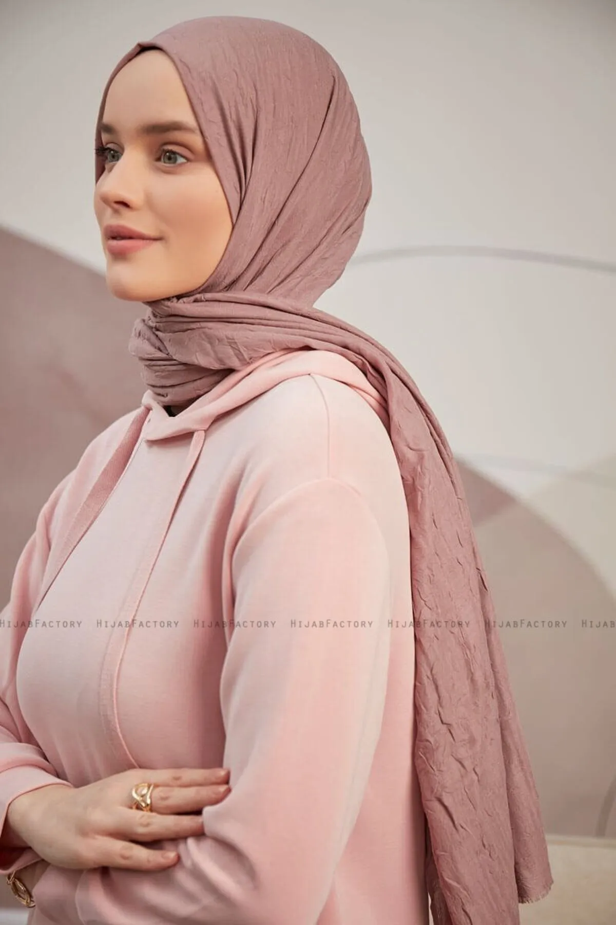 SOYTEMİZ  Hijab Damen-Schal aus Bio-Bambus, Dusty Rose
