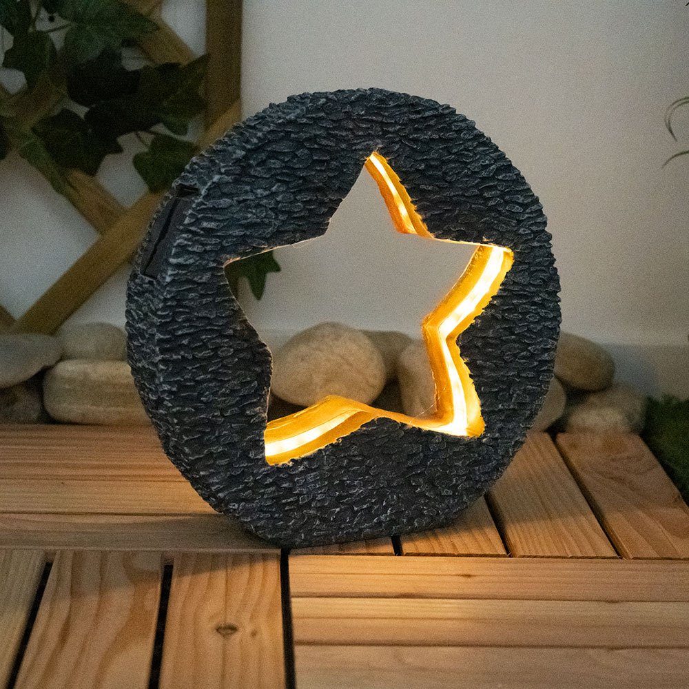 etc-shop Gartenleuchte, LED-Leuchtmittel fest verbaut, Warmweiß, Solarleuchte Gartendeko für Außen Tischdeko Solarleuchte goldfarben