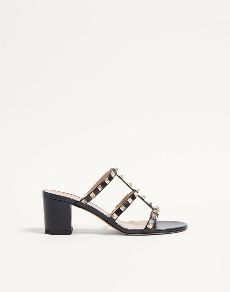 Rockstud Calfskin Slider Sandal 60mm