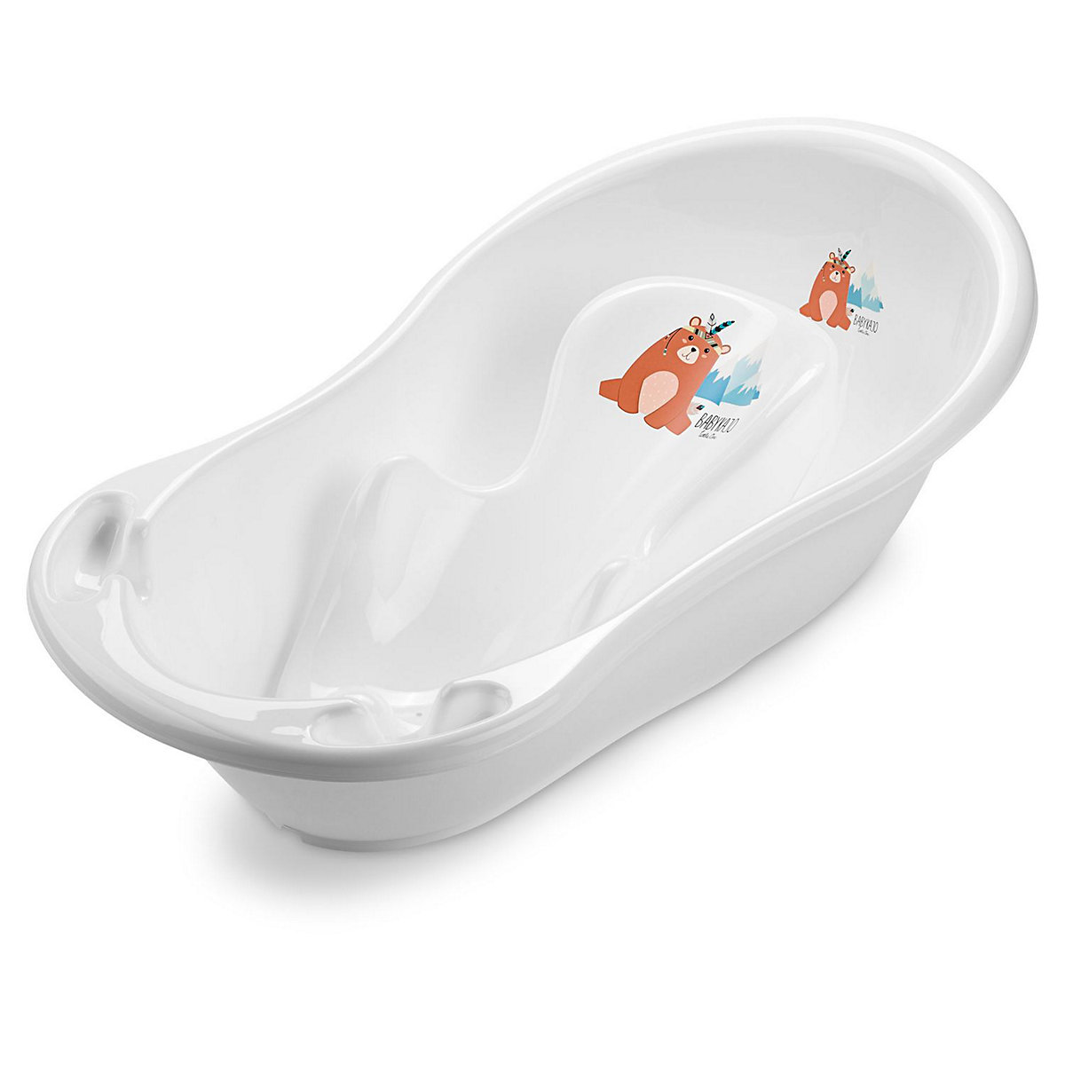 Baby Badewannen Set 3 Teilig - Babybadewanne, Baby Badesitz, Kapuzenhandtuch - Baby Wanne mit Stöpsel