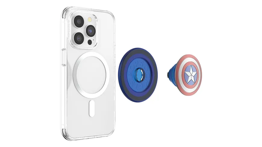 PopGrip Premium  für MagSafe rund - ausziehbarer Handy-Griff Handyhalter -  Enamel Captain America