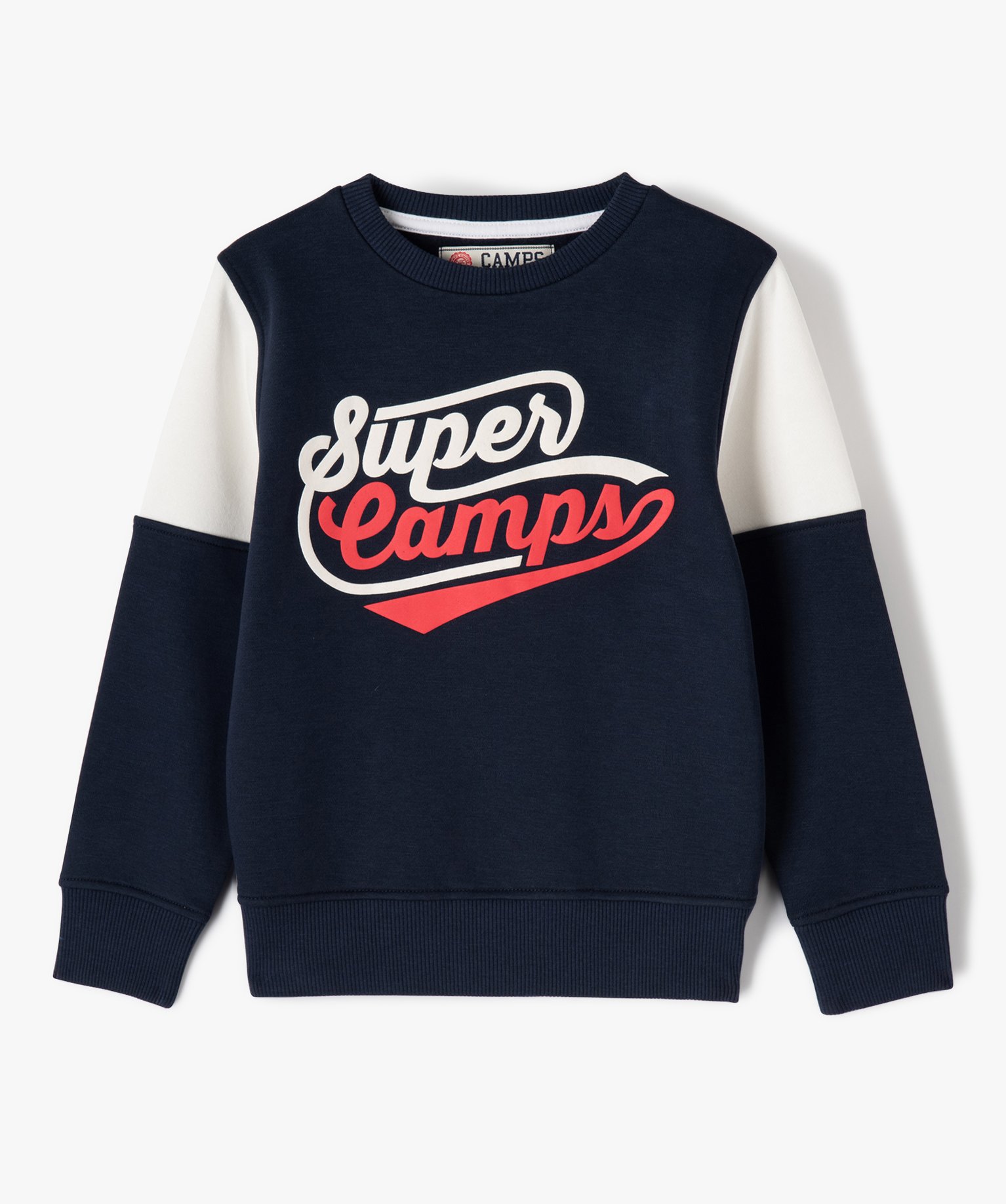 Sweat bicolore avec inscription XXL Garçon - Camps United marine | GEMO