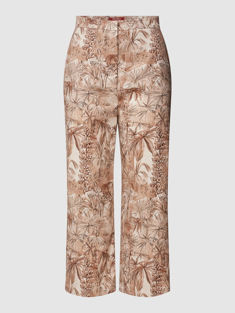 Hose mit Allover-Muster Modell 'CALERNO' in cognac