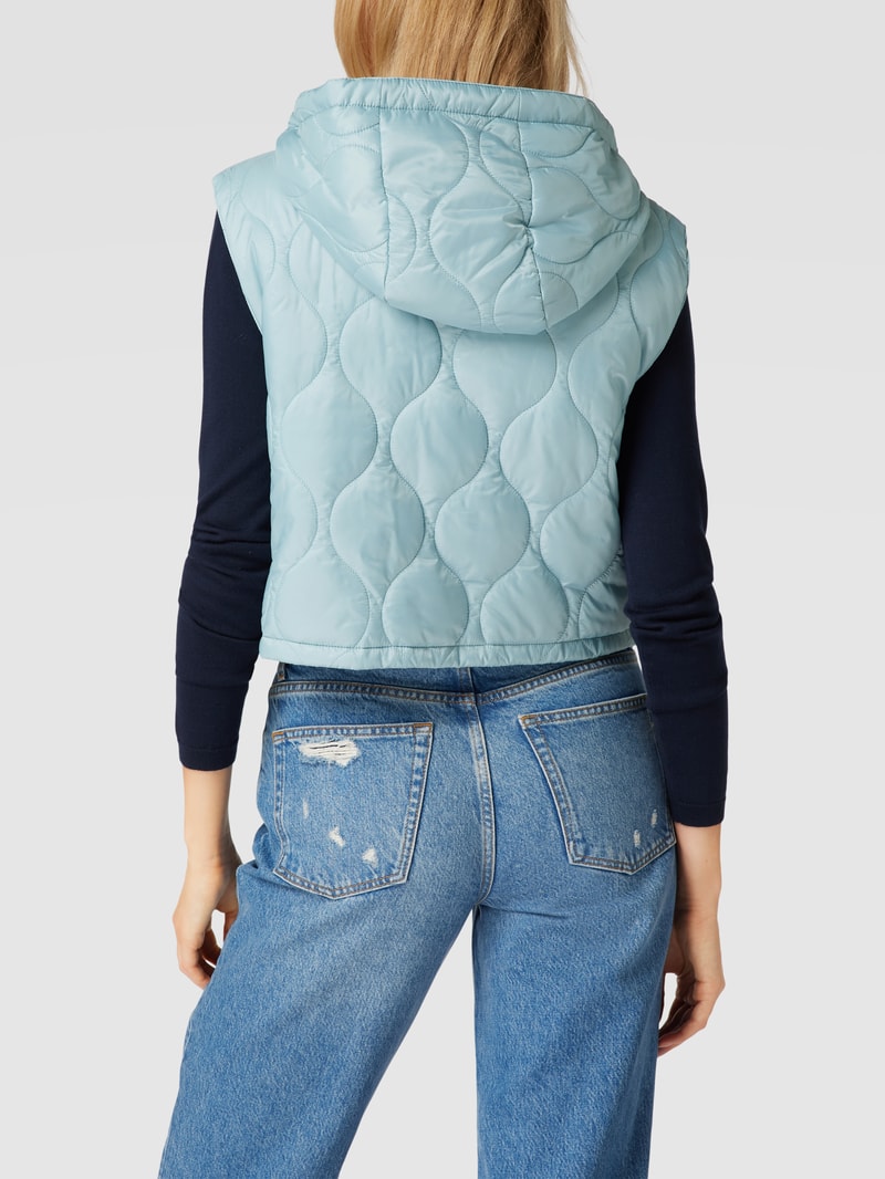 Steppweste mit Label-Detail in hellblau