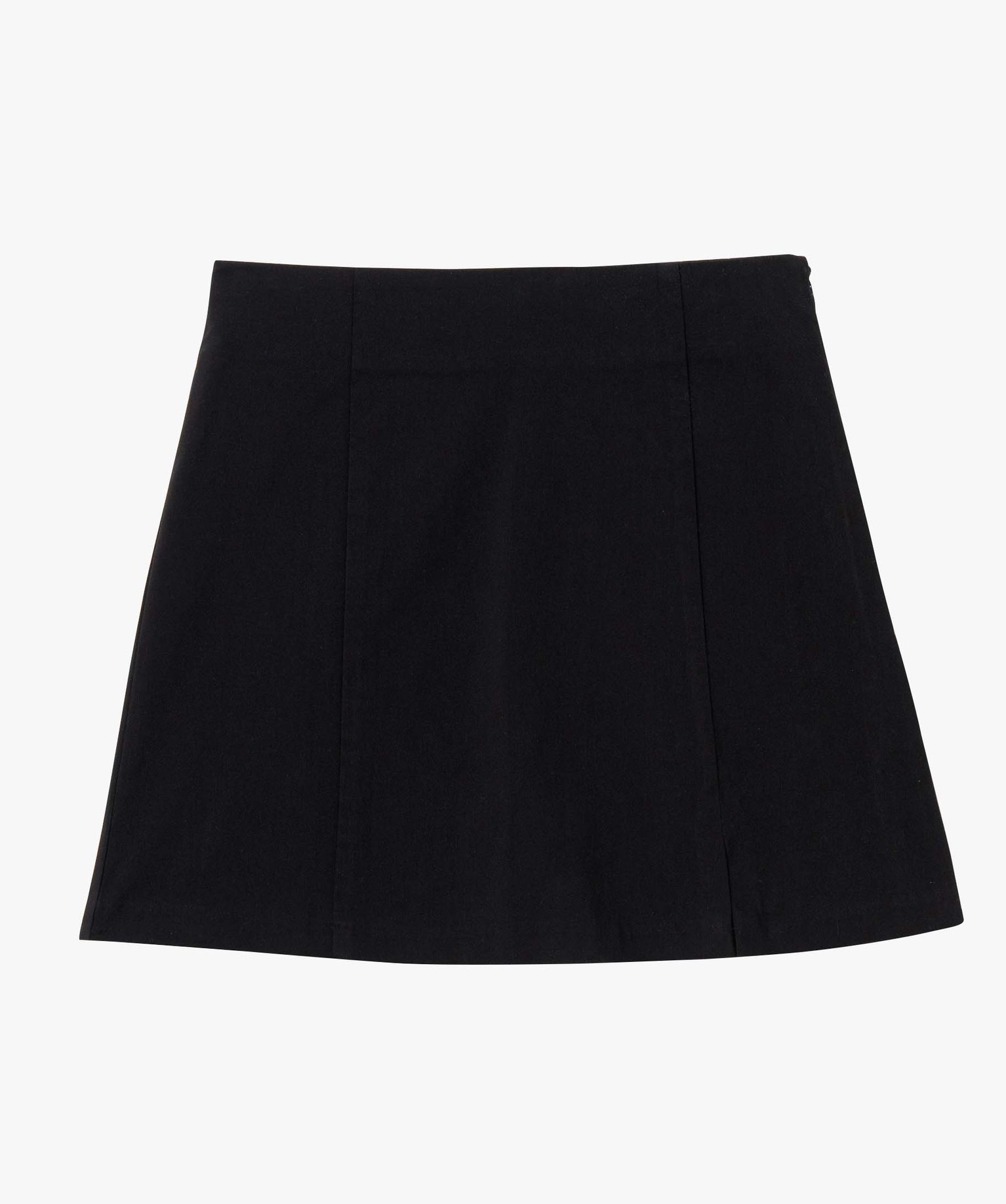 Jupe femme forme trapèze fendue sur l’avant noir | GEMO