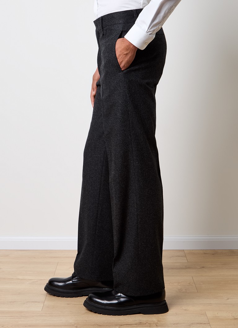 Pantaloni drepti Van Wol de la Givechy cu steekzakken