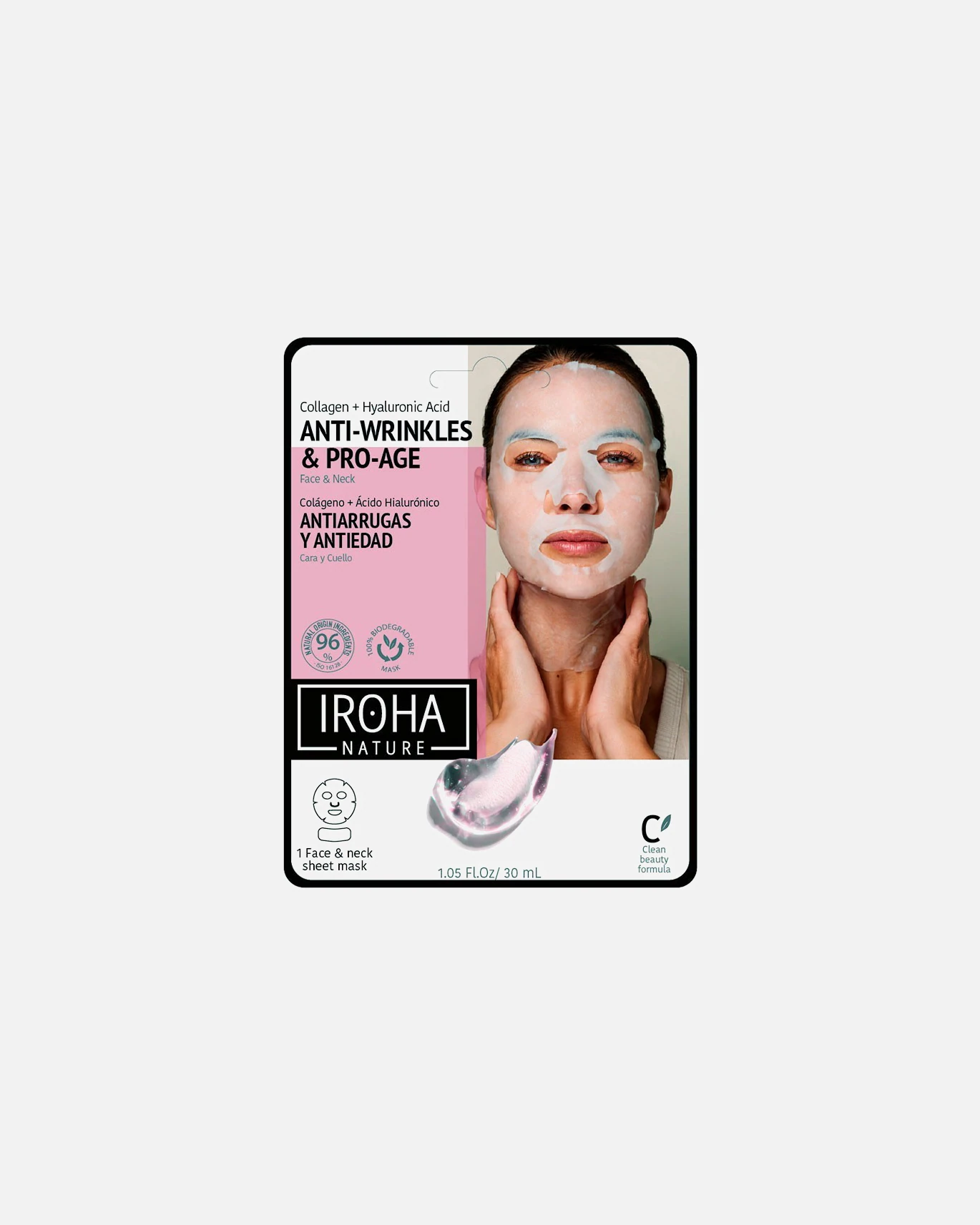 Iroha kollagenmaske for ansikt og hals
