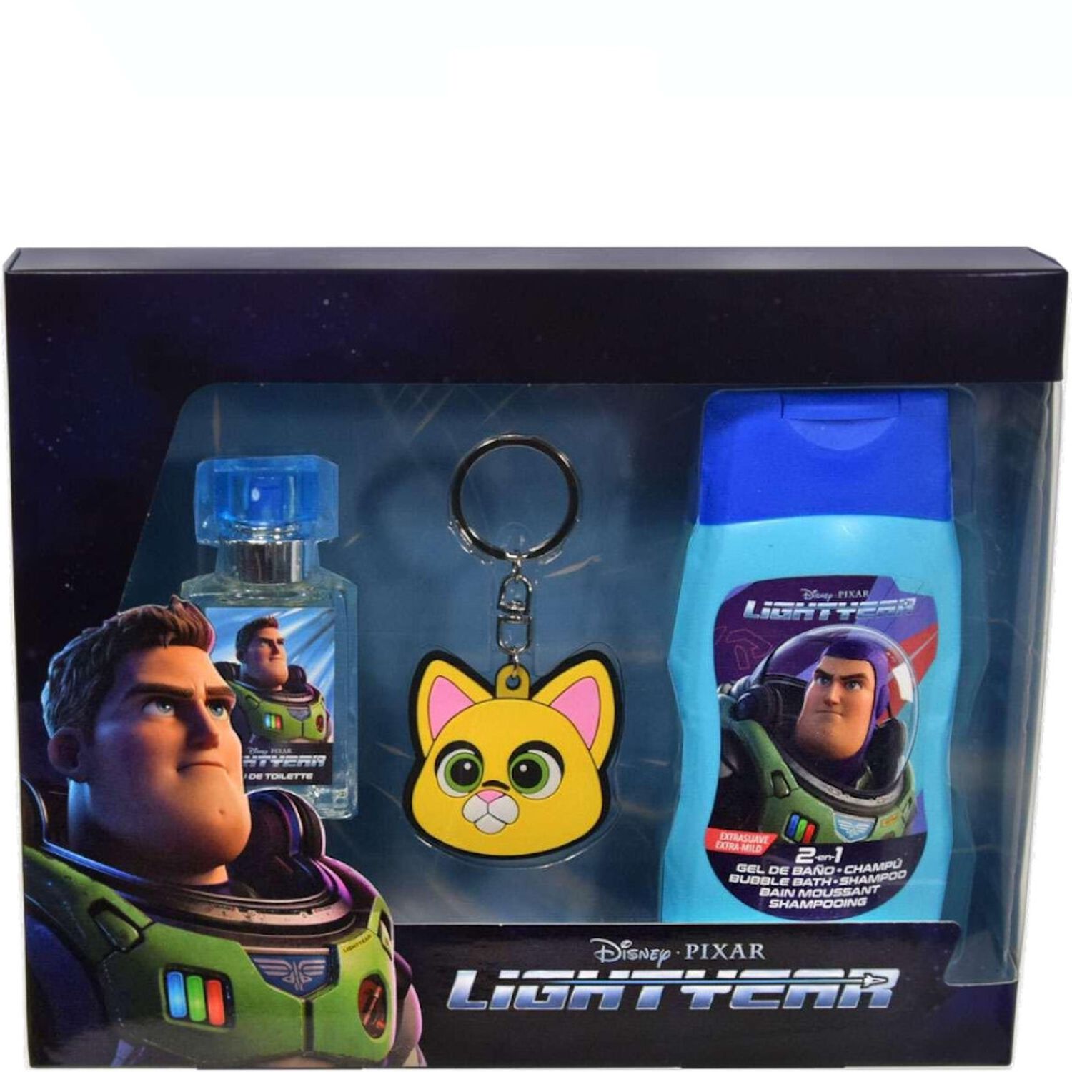 Disney Buzz l'Eclair Coffret Eau de toilette 20 ml & Bain Moussant-Shampooing 200 ml + Porte-clés