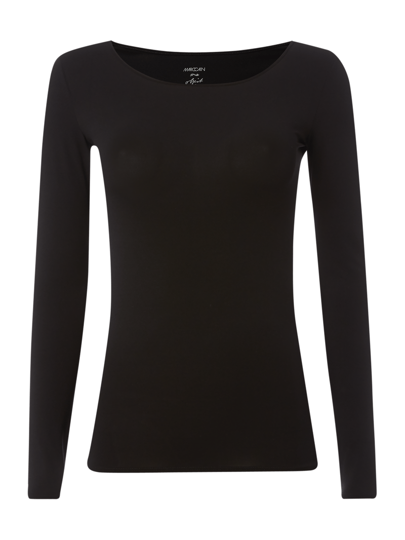 Longsleeve mit Rundhalsausschnitt in schwarz