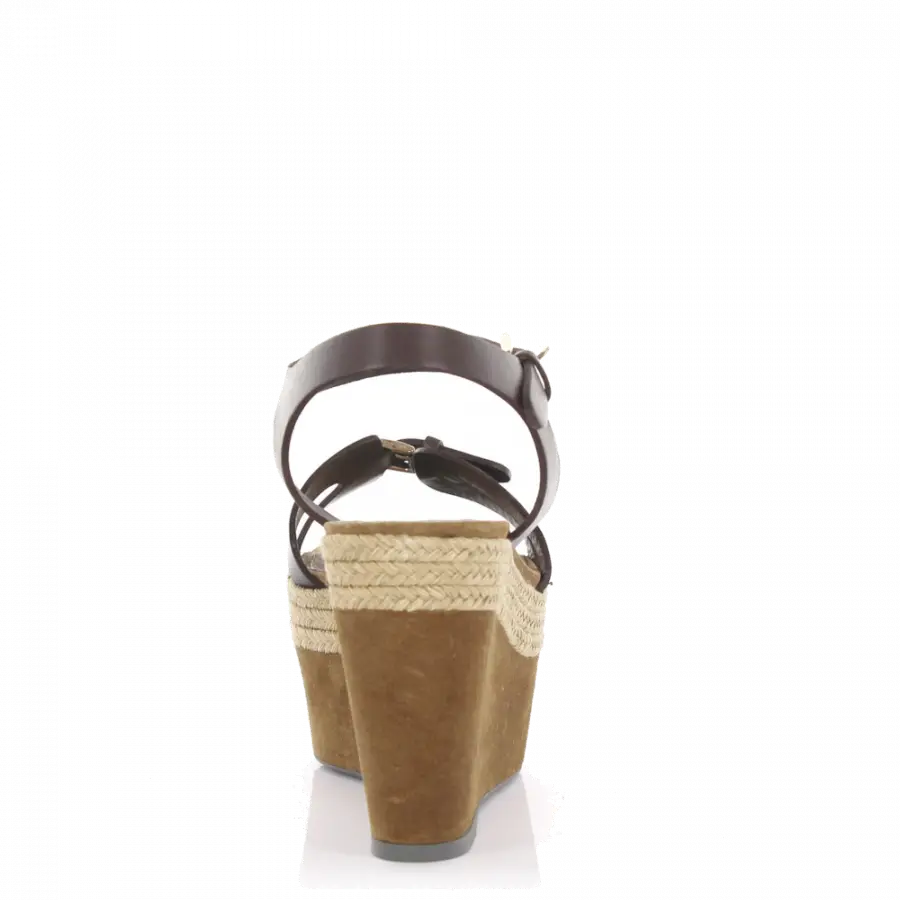 Sergio Rossi - Keilsandalen Plateau Leder braun - braun