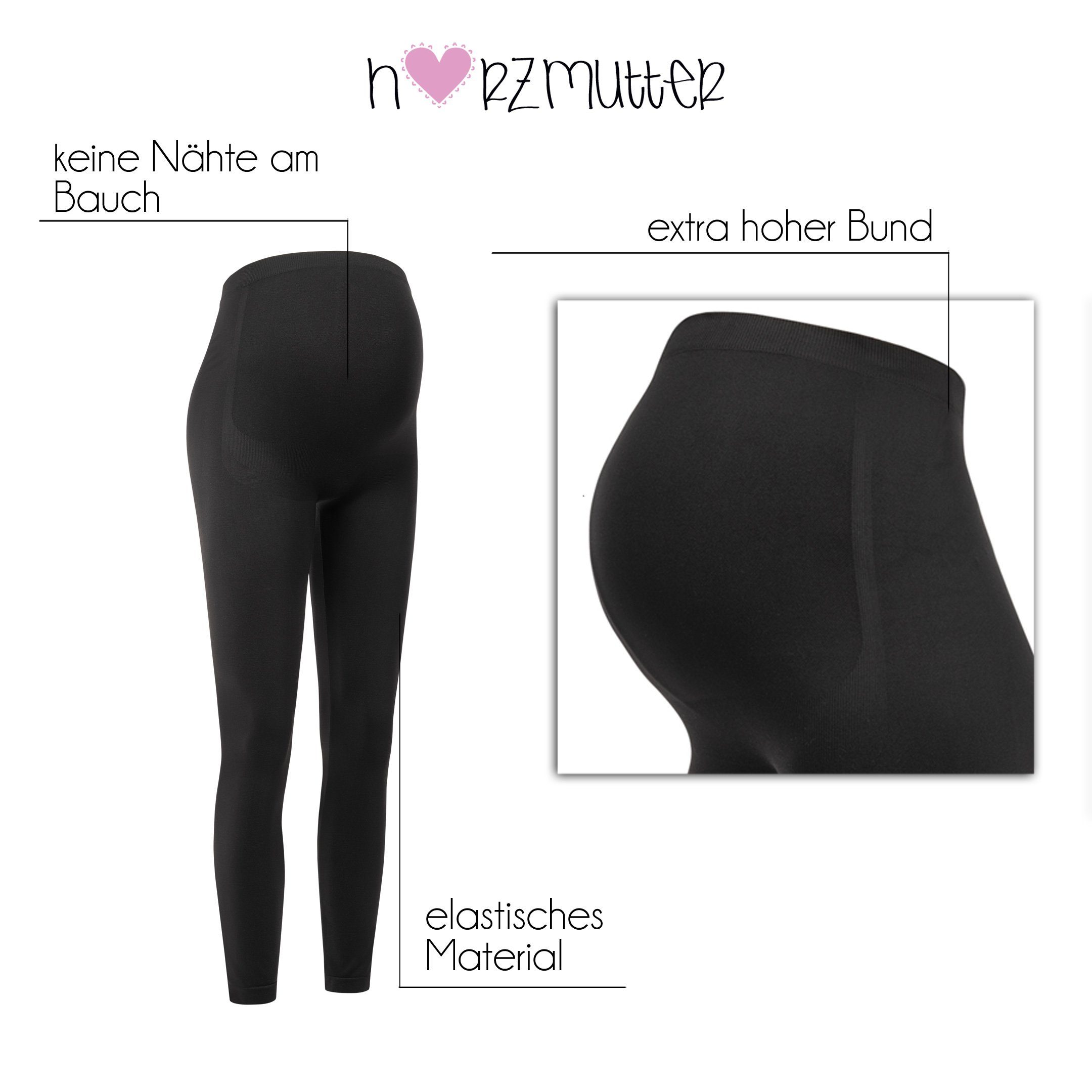 Herzmutter Umstandsleggings Schwangerschaftsleggings - High Waist - blickdicht (1-tlg)