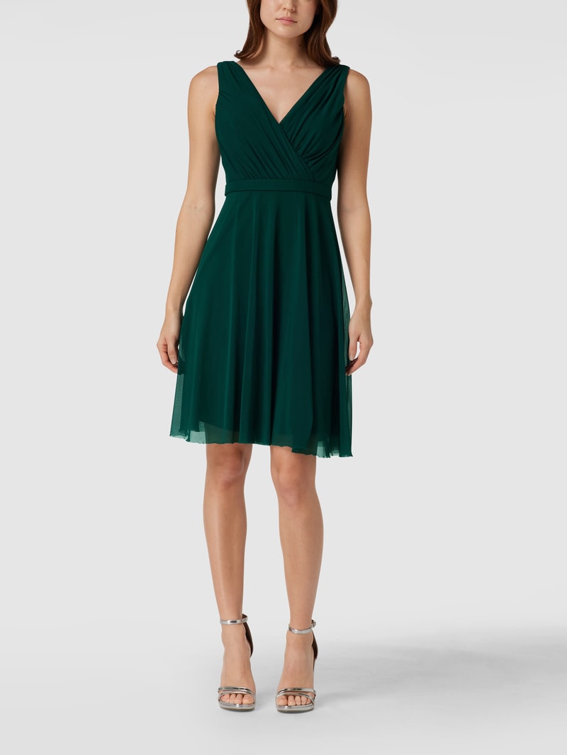 Cocktailkleid in Wickel-Optik in smaragdgrün