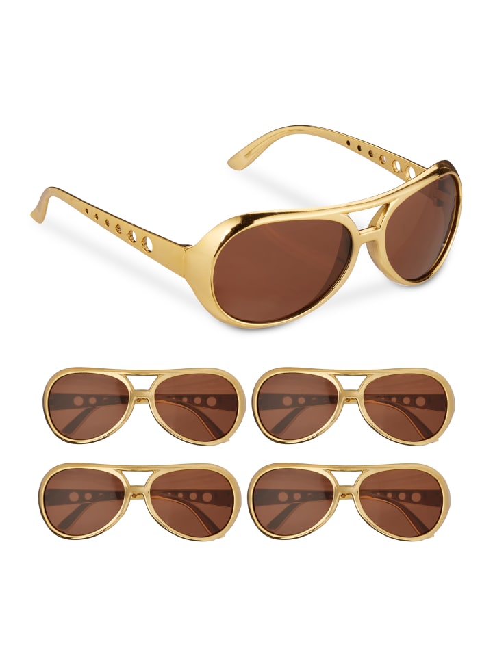 relaxdays 5 x Partybrille in Gold günstig kaufen onesize