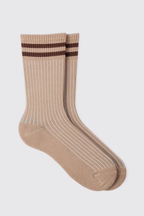Gestreifte Socken in Waffeloptik