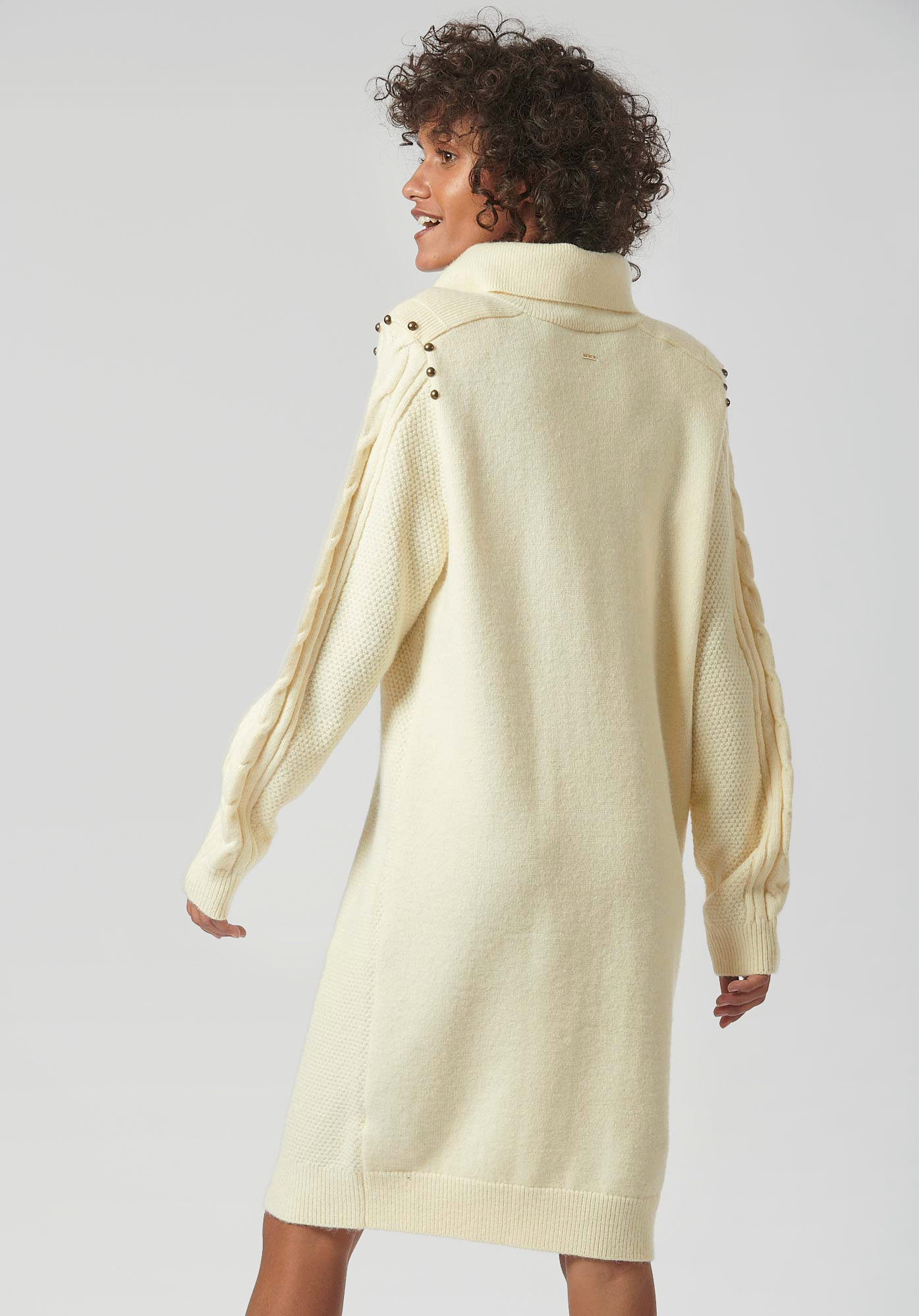 LOANE  Robe pull ecru femme