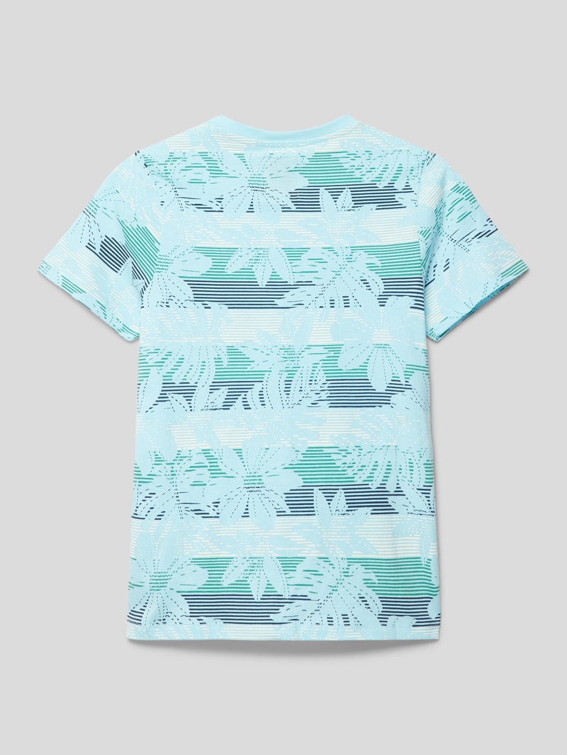 T-Shirt mit Allover-Print in blau