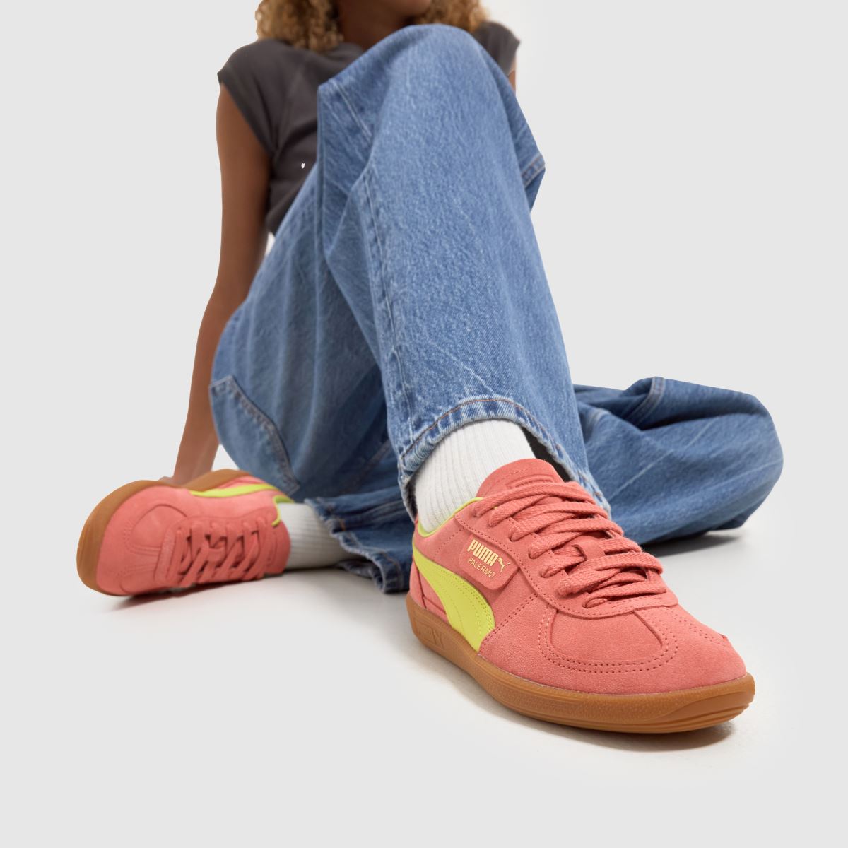 PUMA – Palermo – Orangea träningsskor i flerfärgat