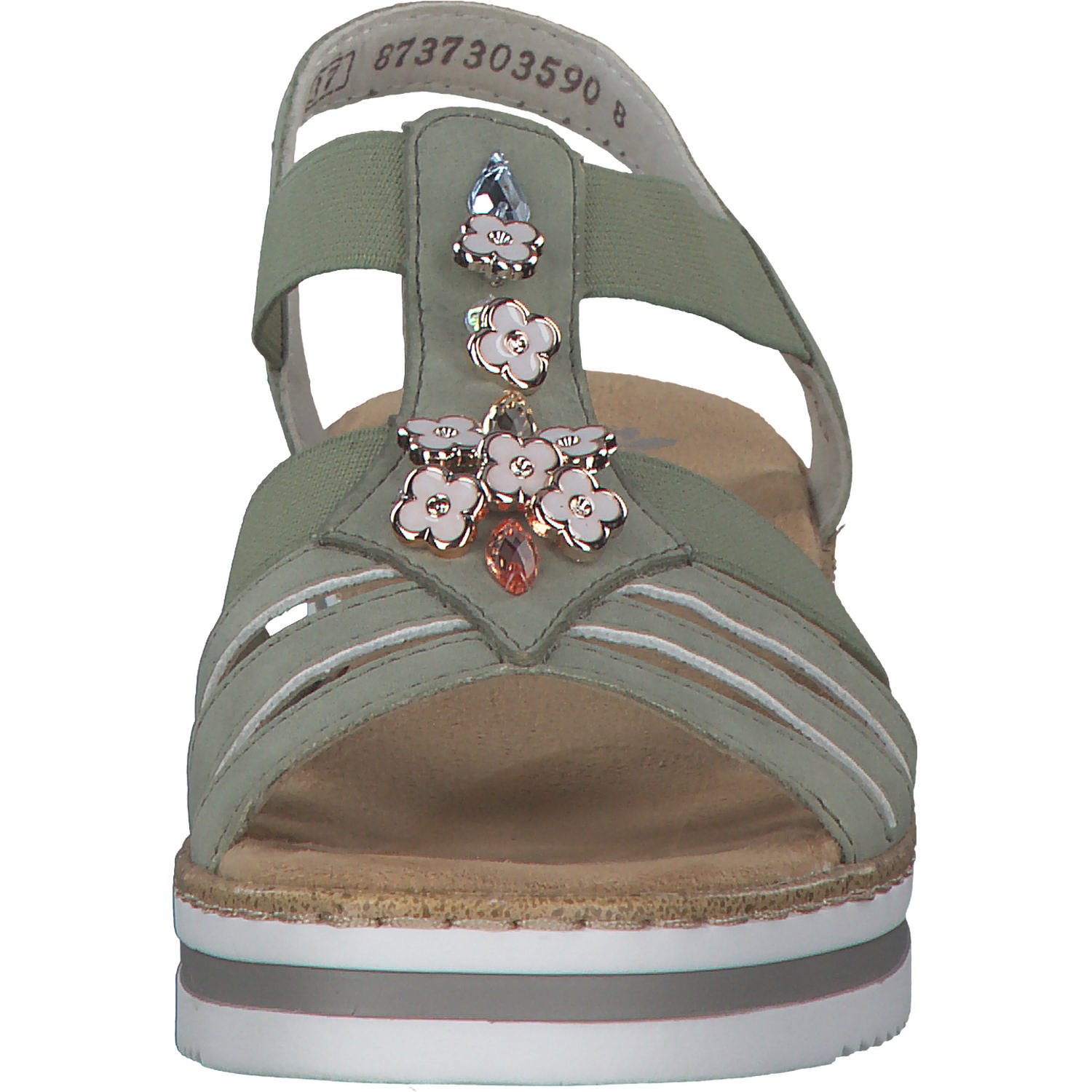 Rieker V0245, Plateau-Sandaletten, Damen, pistazie