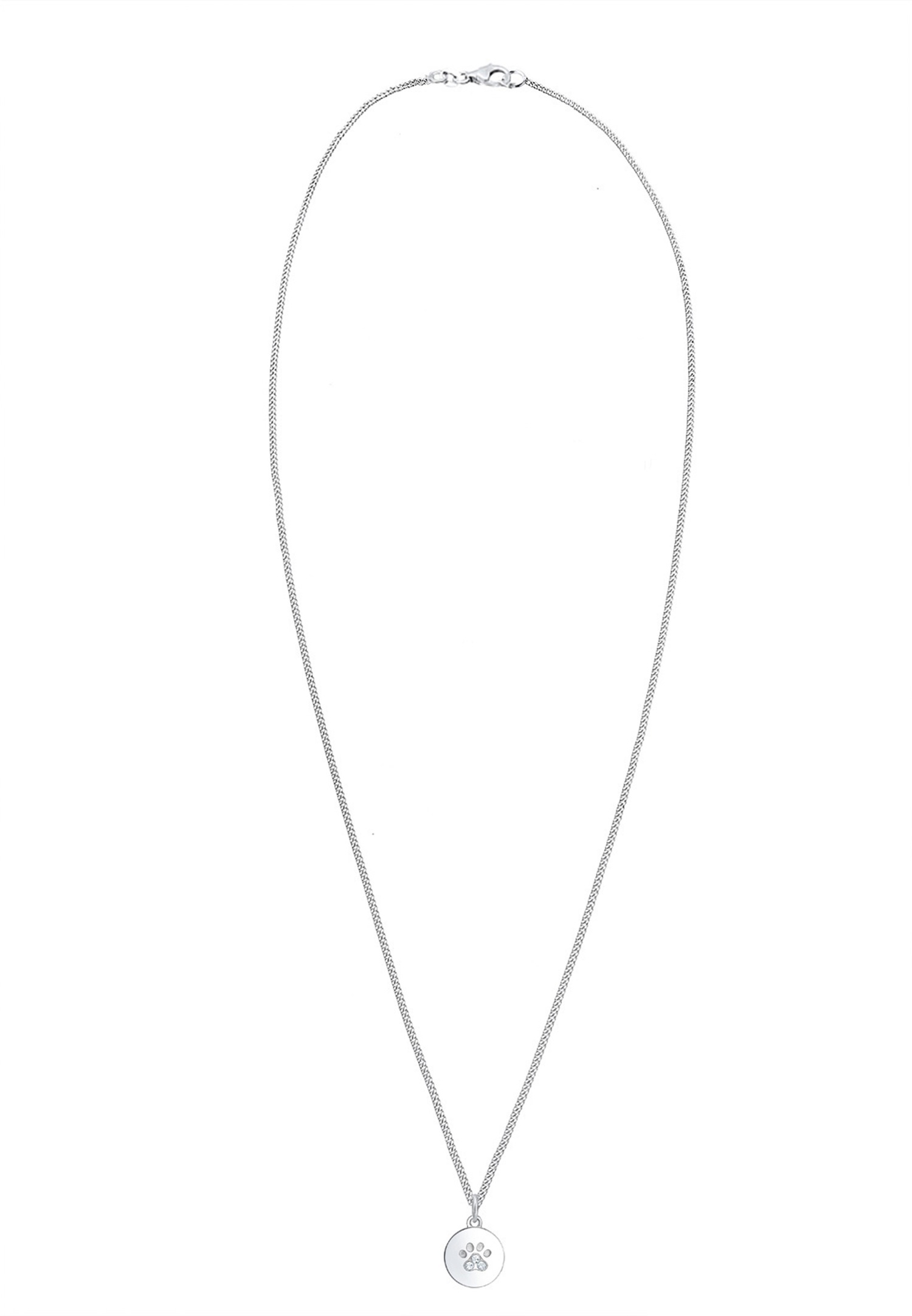 Targhetta da donna Elli a forma di zampa di cane/gatto con cristalli in argento sterling 925.