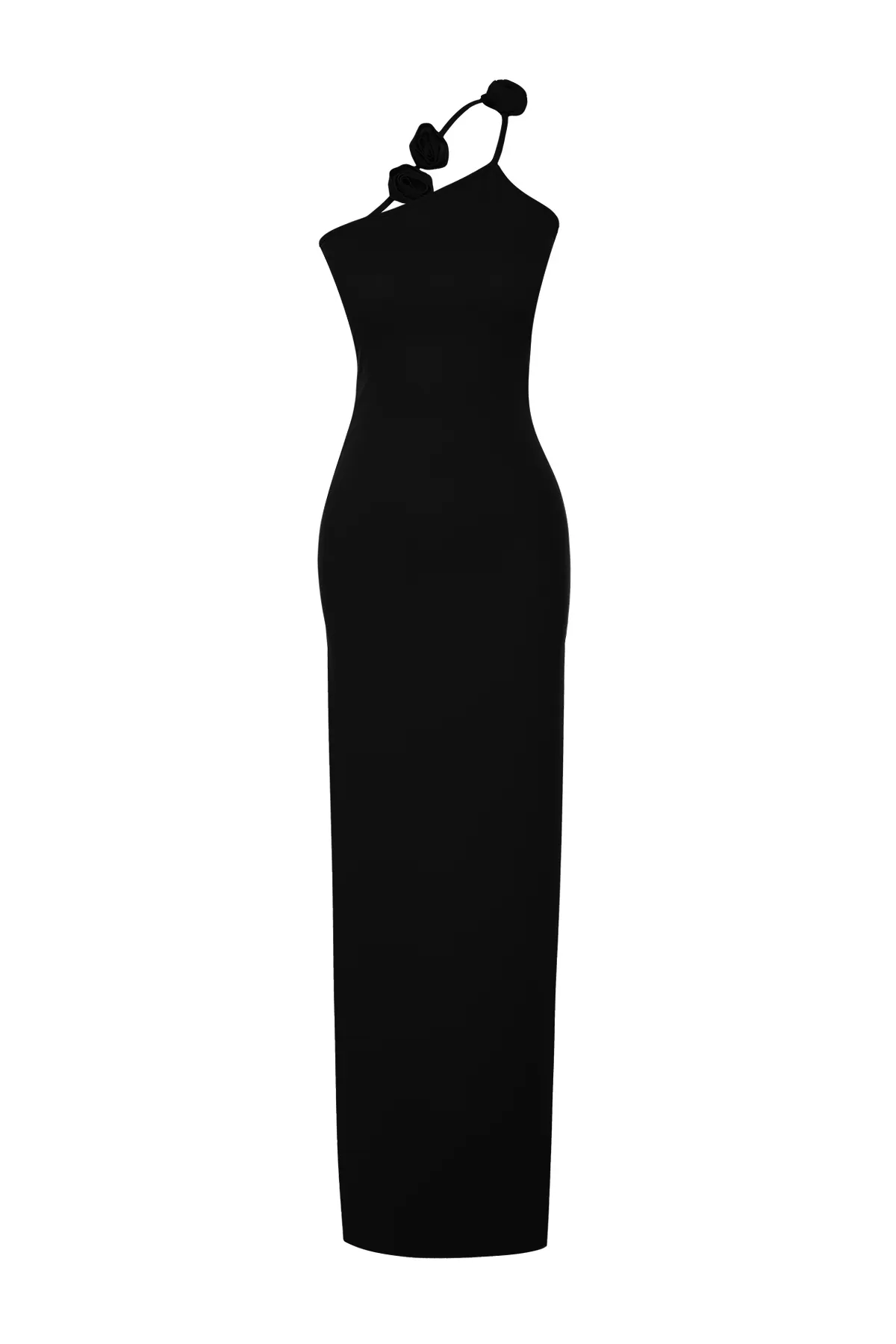 Trendyol Collection  Schwarzes, figurbetontes, langes Abendkleid in limitierter Auflage TPRSS24AE00047