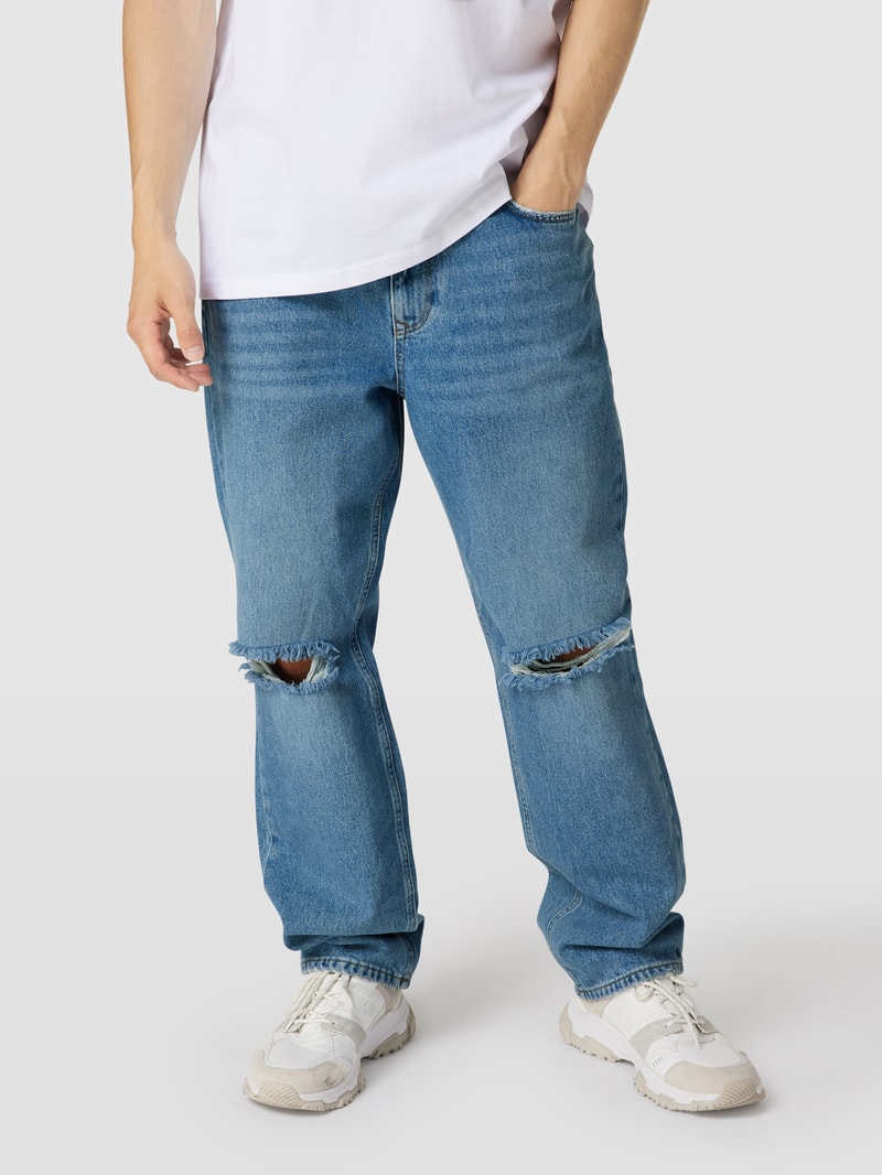Jeans im Destroyed-Look in blau