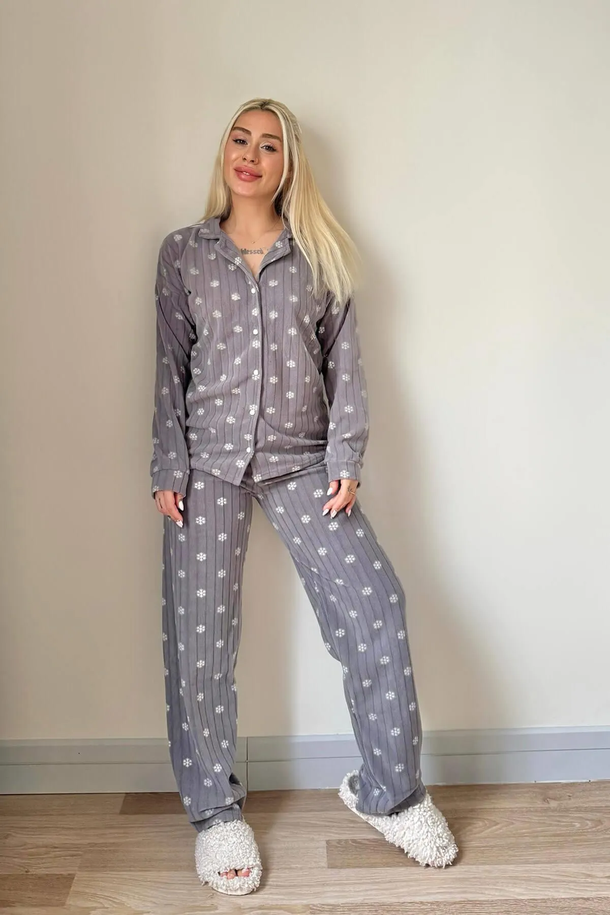 Pijamaevi  Pyjama set - Grau - Pünktchen