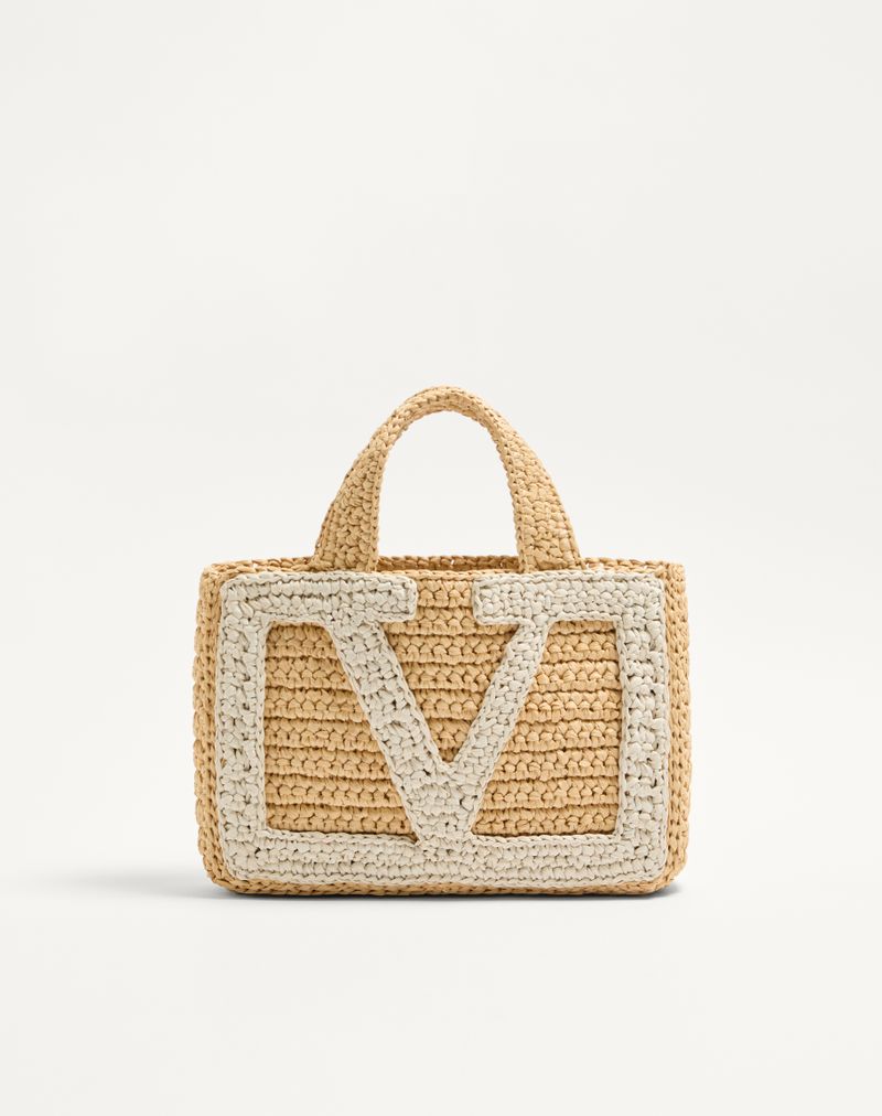 Valentino Garavani Viva Superstar Lille Raffia indkøbstaske