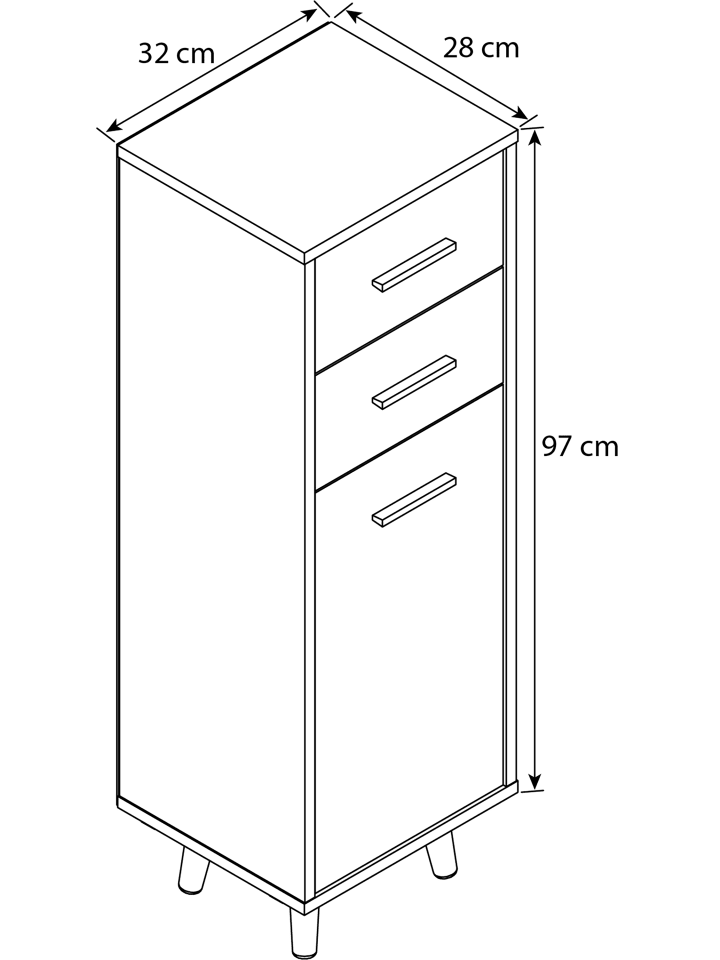 VCM  Midischrank Badmöbel Landos in Weiß / Honig-Eiche günstig kaufen onesize