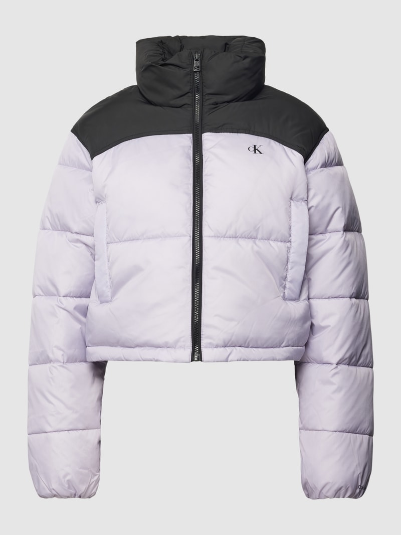 Cropped Steppjacke mit Label-Detail Modell 'LIGHT DENIM' in jeans