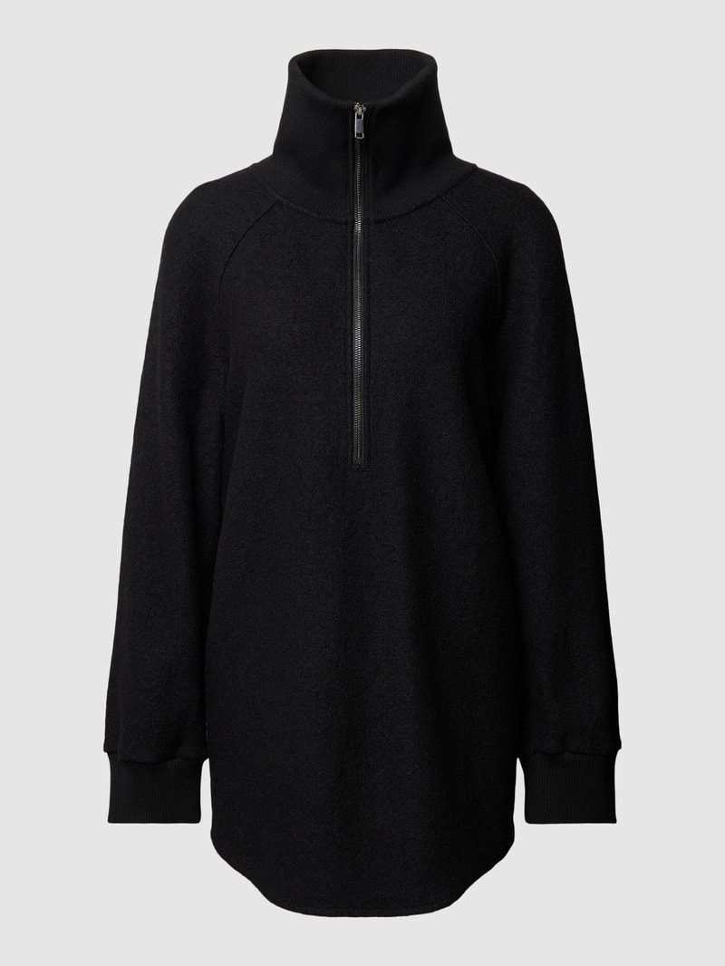 Oversized Strickpullover mit Stehkragen in black