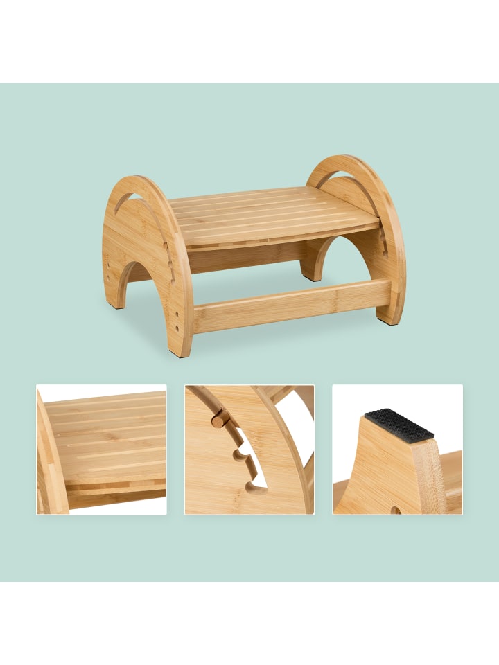 relaxdays Toilettenhocker in Natur - (B)36 x (H)23 x (T)32 cm günstig kaufen onesize