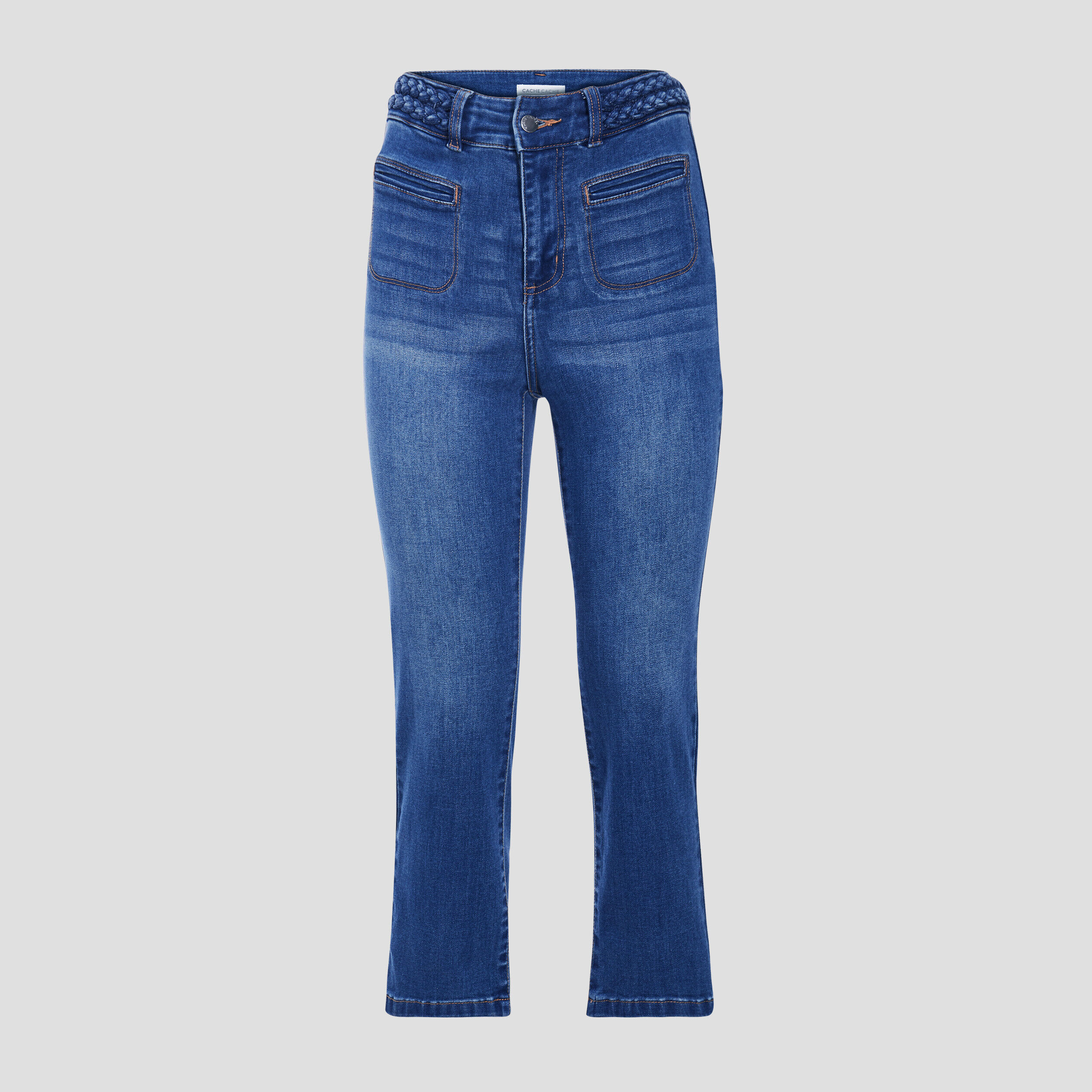 Pantacourt slim en jeans denim double stone femme | Cache Cache