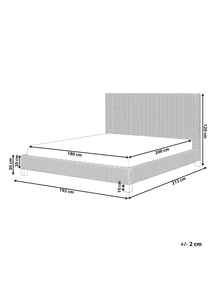 Beliani Doppelbett SALBRIS in /Dunkler Holzfarbton - (W) 192 x (H) 120 x (L) 213 cm günstig kaufen onesize