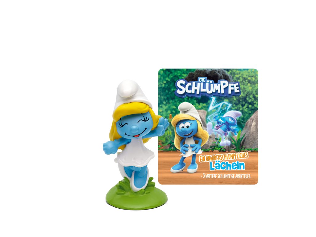 tonies Hörspielfigur Tonies-Die Schlümpfe -Ein unwiderschlumpfliches Lächeln, (1-St), Magnethaftend, handbemalt, integrierter NFC-Chip