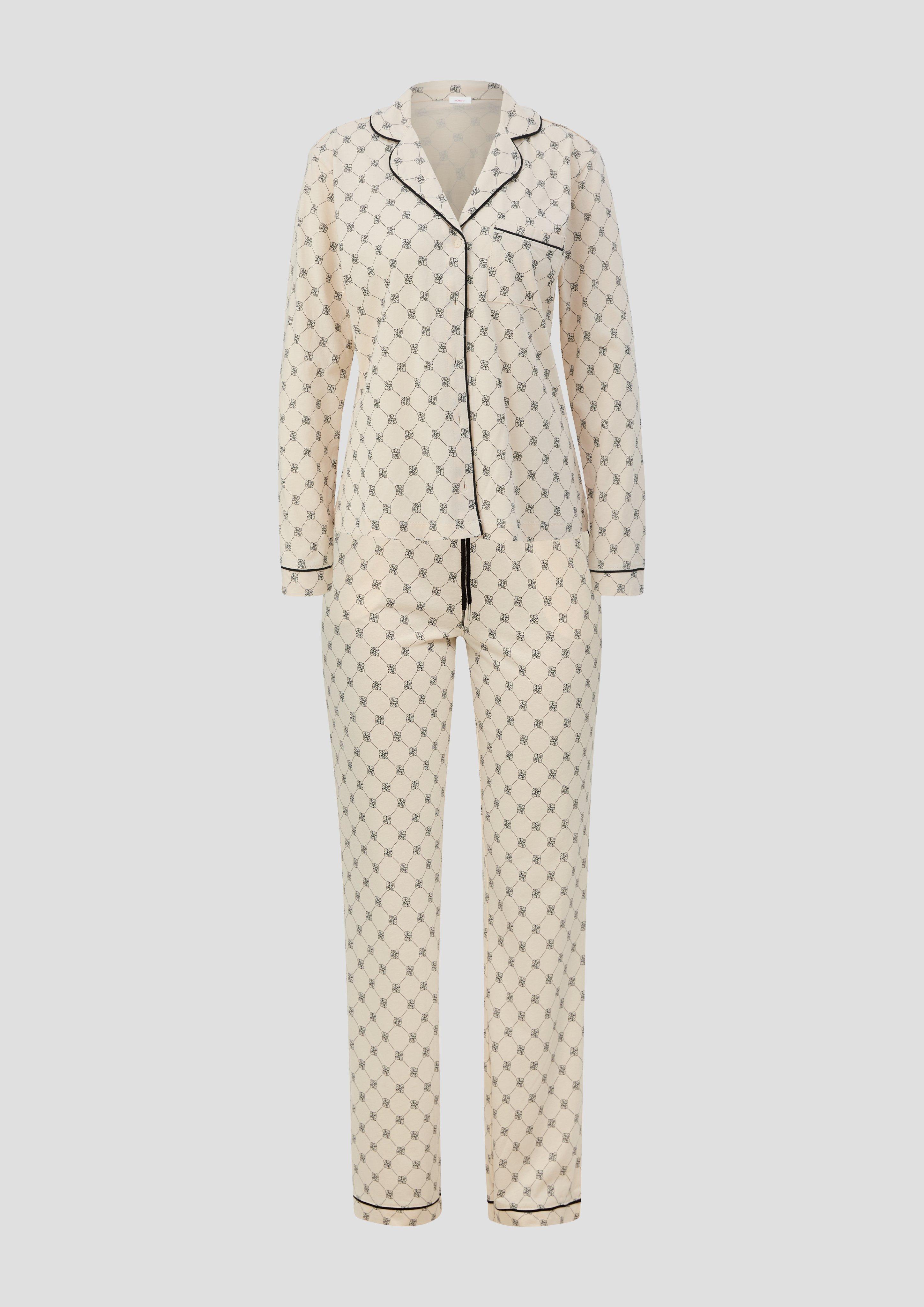 Langes Pyjama-Set mit Schlafmaske  6009207-80A9