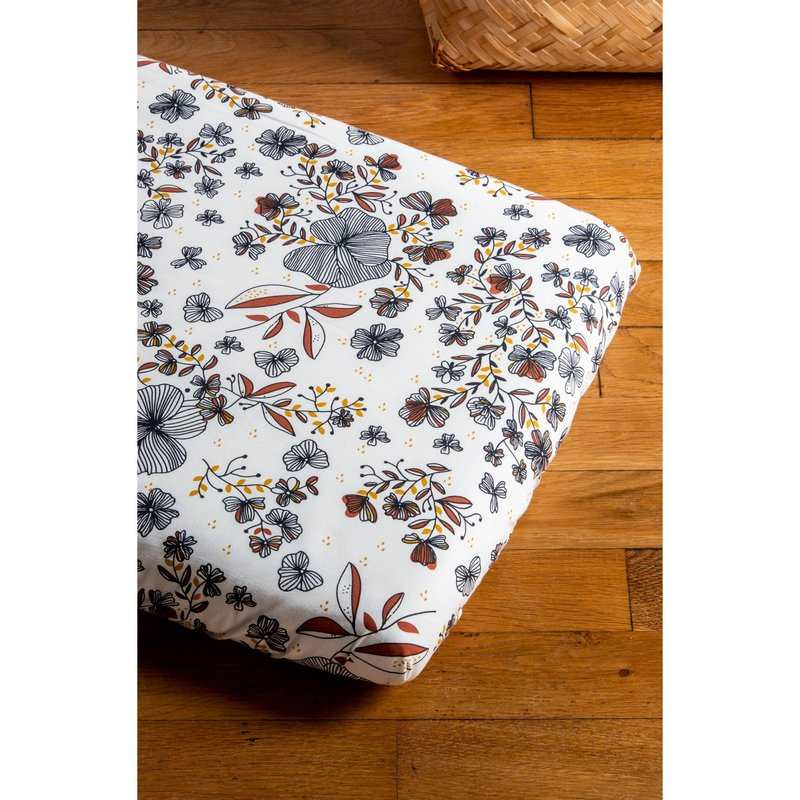 Drap housse Coton Bio Flora - Berceau