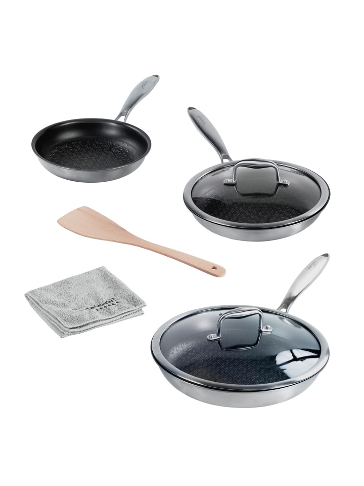 Stoneline Edelstahl Pfannen-Set 7-teilig 20/24/28 | mit Deckeln in Edelstahl günstig kaufen onesize