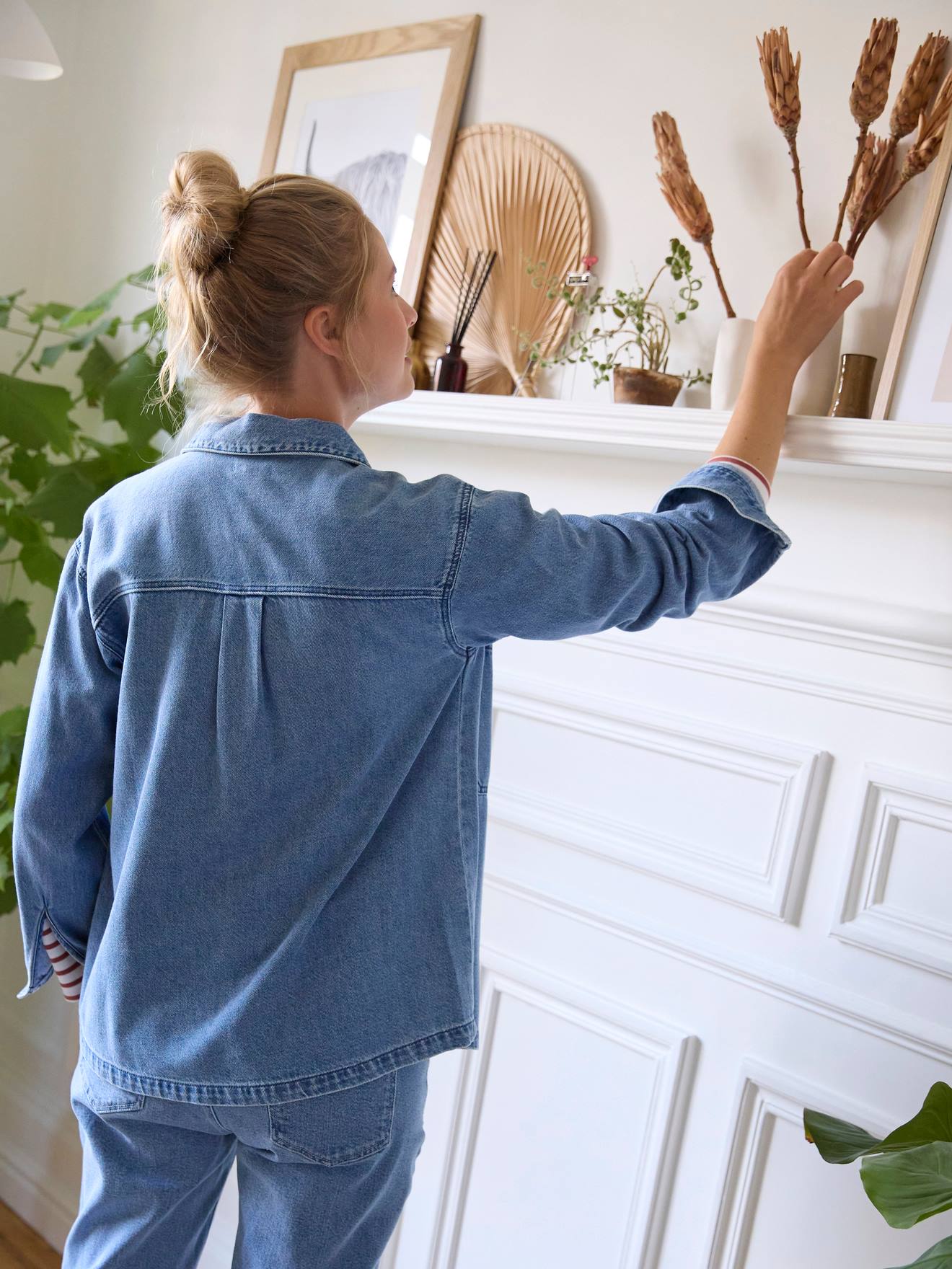 Vertbaudet Jeanshemd für Schwangerschaft und Stillzeit - dark blue