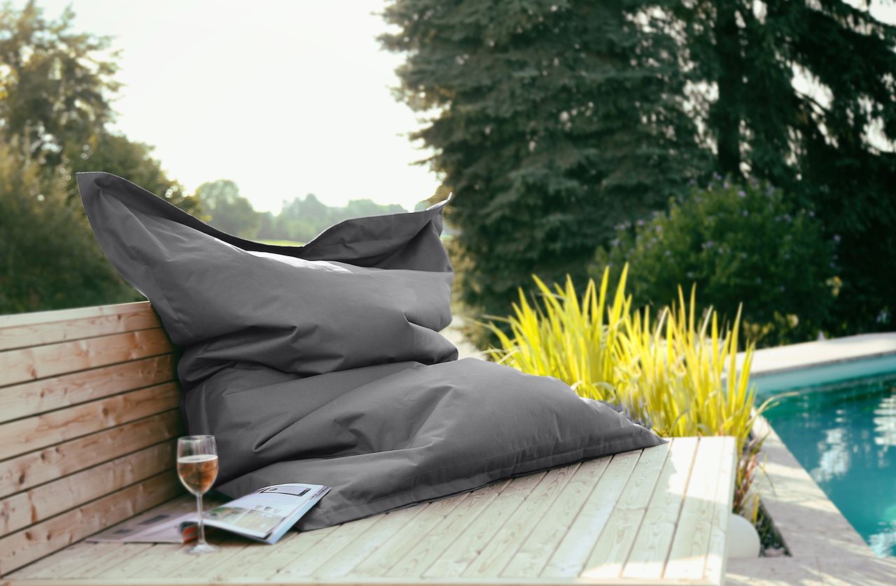 Kinzler Outdoorfähiger Riesensitzsack ca. 140 x 180 cm, Farbe anthrazit