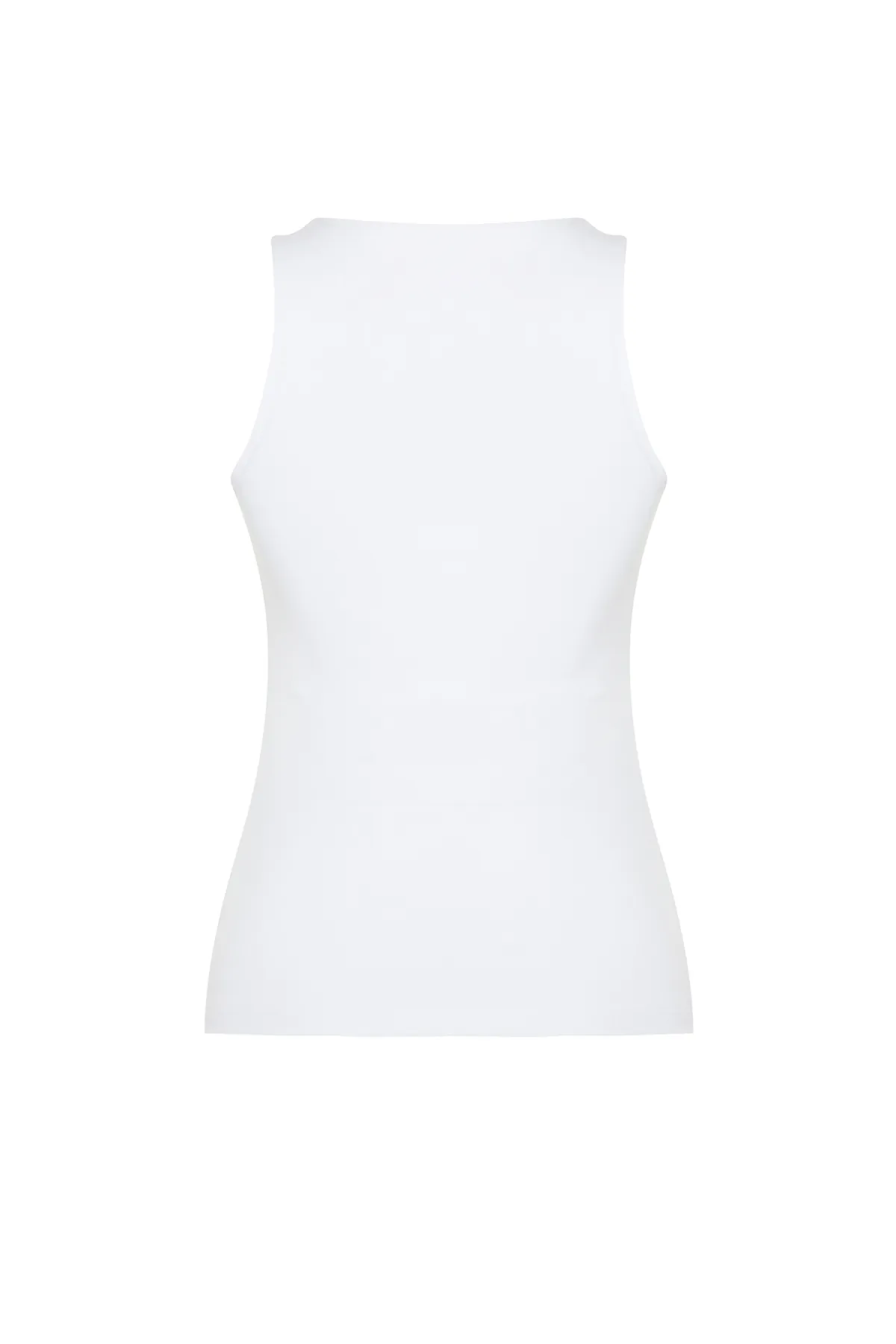 Trendyol Collection  Weißer Recovery 2-lagiger Sport-BH mit gepolsterter Innenseite, gestricktes Sport-Top/Bluse mit quadratischem Kragen THMSS24BZ00002