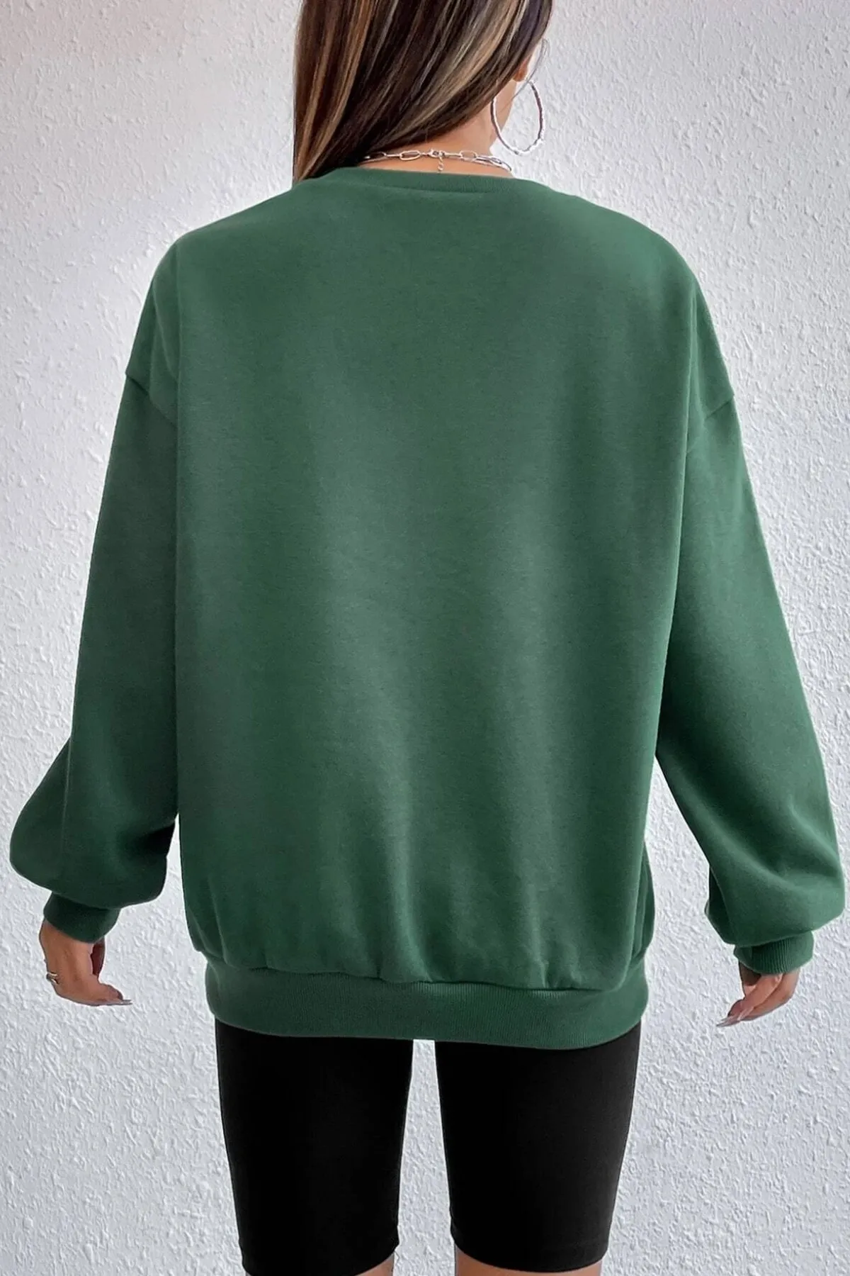 MODAGEN  Unisex-Sweatshirt mit Rundhalsausschnitt und grünem California-Print in Übergröße
