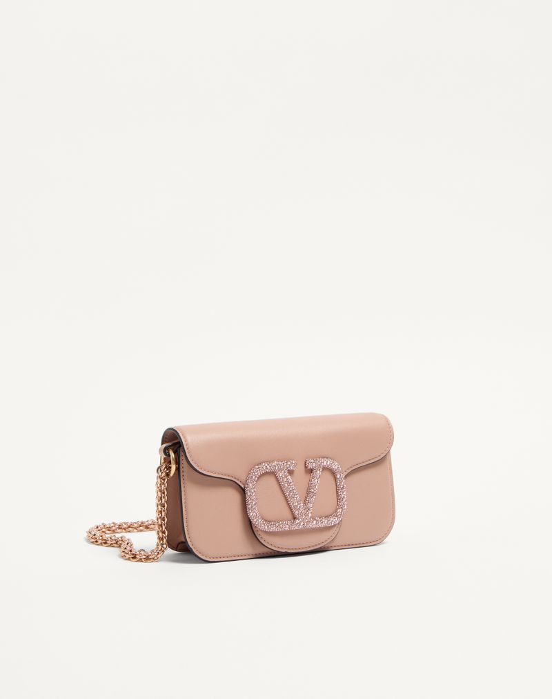 Bolsa de ombro pequena Valentino Garavani Locò com logotipo de joia