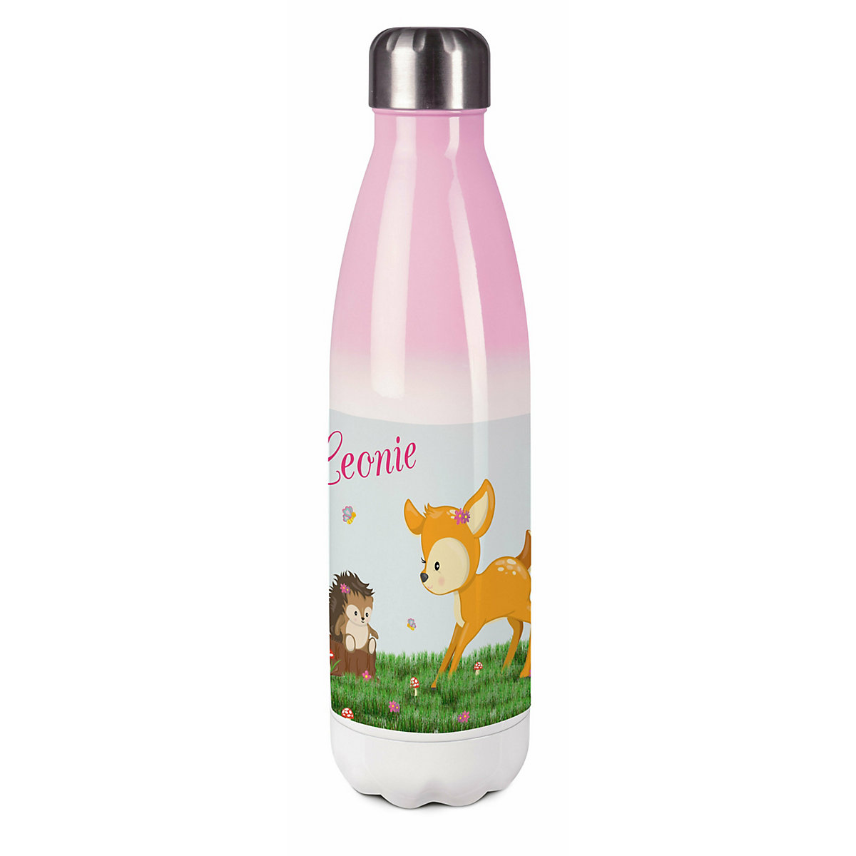 Edelstahl Kinder Thermoflasche / Trinkflasche bunt Reh Spülmaschinenfest, Auslaufsicher, Bruchfest, Doppelwandig, Für Heißgetränke geeignet, Mit Deckel, Isoliert