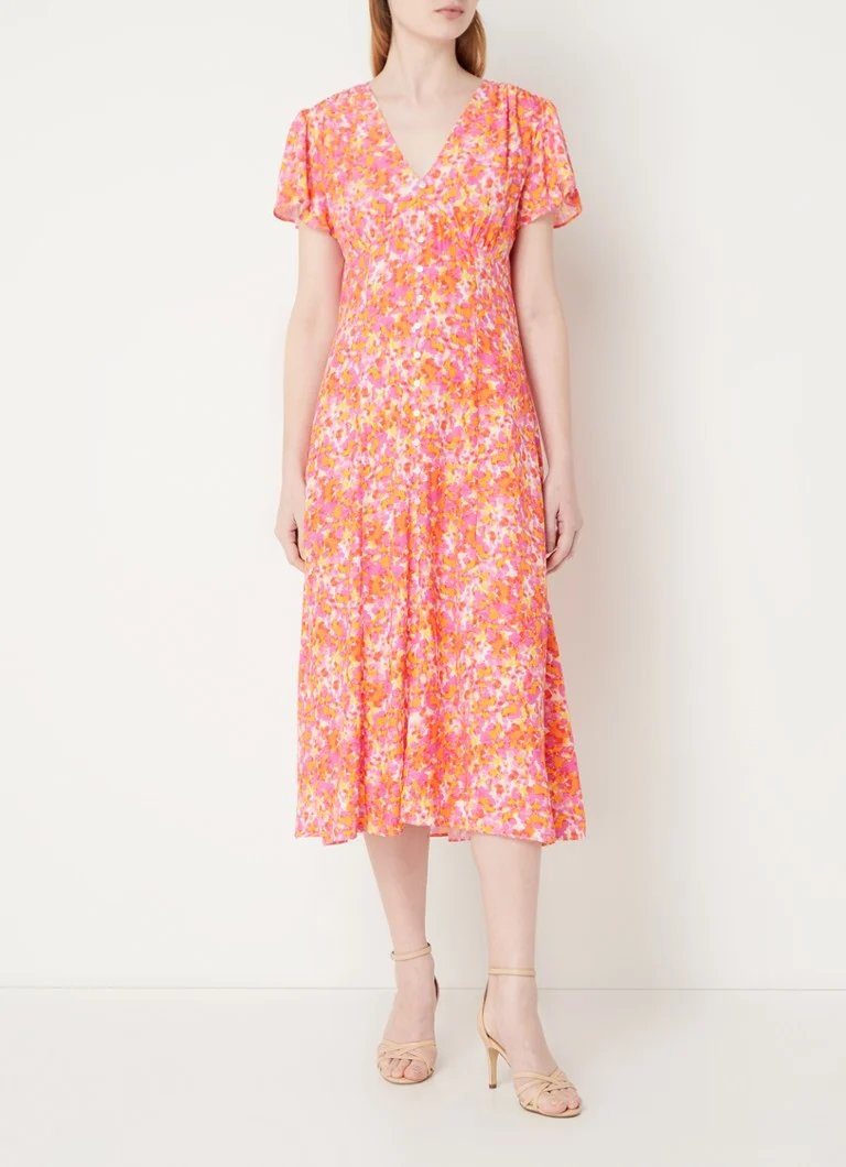 Robe-chemise midi Delphine de French Connection, imprimée et à manches bouffantes