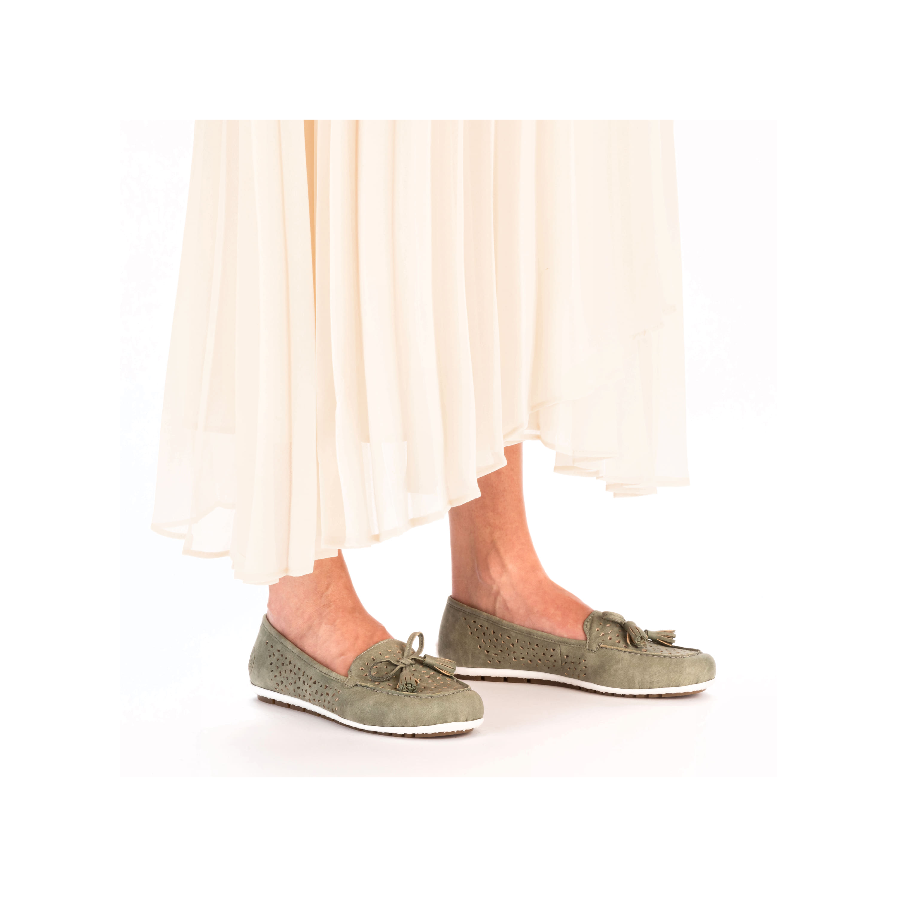 Rieker Damen Loafer grüngrau